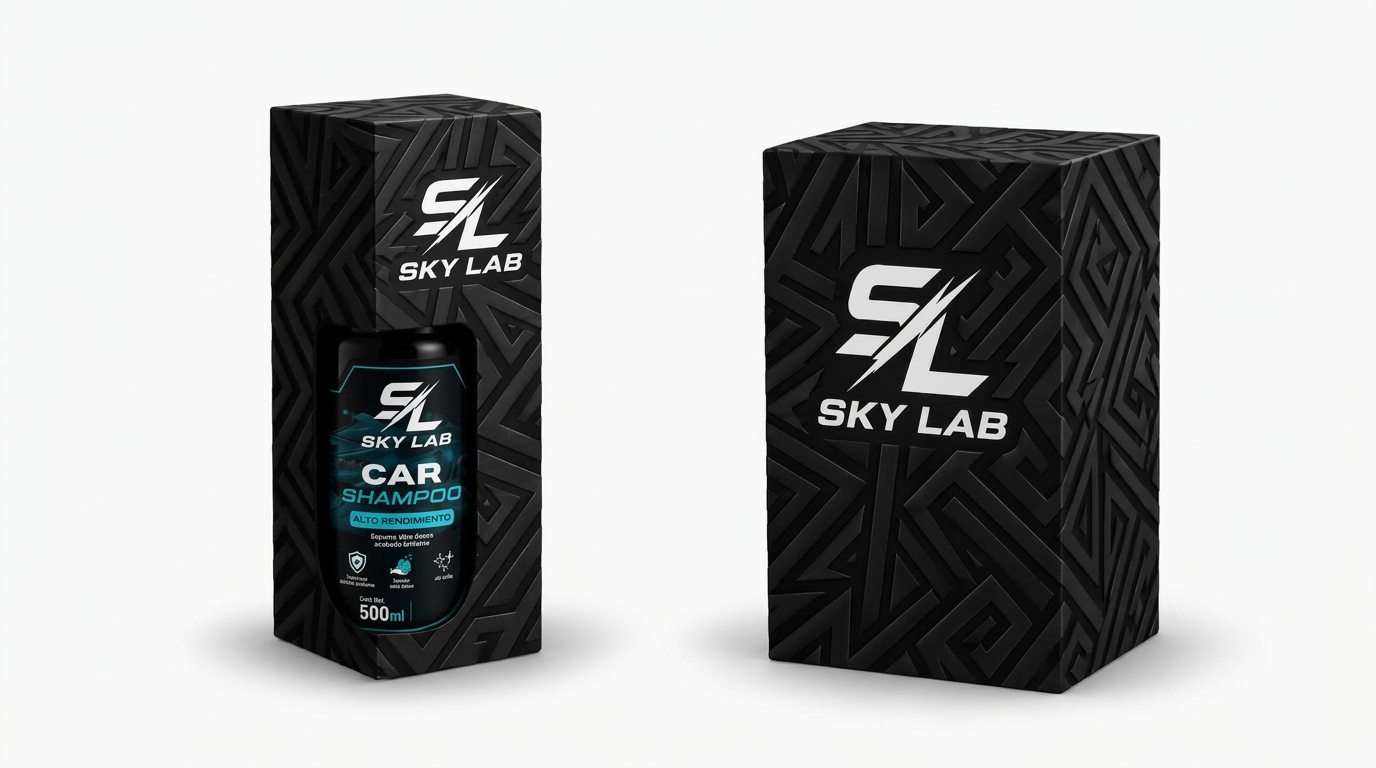 Empaque SKY LAB con botella